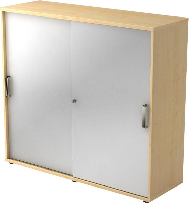 Armoire à portes coulissantes Hammerbacher Aggloméré 2 Étagères Verrouillable 1200 x 400 x 1100 mm Érable Argenté, brun