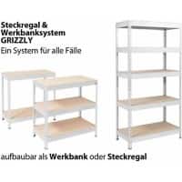 Karat Grizzly Stelling Hout, staal 2,200 x 900 x 450 mm Wit