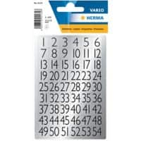 HERMA 4134 Numerieke 1-100 Etiketten 13 x 12 mm Zilver, Zwart 10 Pak van 2160 Etiketten