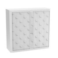Armoire basse à rideaux Paperflow Brique blanche Blanc 1100 x 415 x 1040 mm