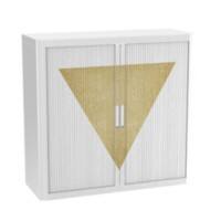 Armoire basse à rideaux Paperflow Bermuda Doré, Blanc 1100 x 415 x 1040 mm