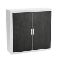 Armoire basse à rideaux Paperflow Tableau noir Noir, blanc 1100 x 415 x 1040 mm