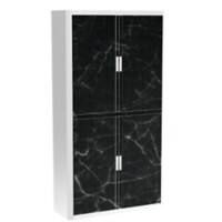 Armoire basse à rideaux Paperflow PP (Polypropylène) 4 Étagères Verrouillable 1100 x 415 x 2040 mm Blanc, noir
