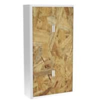 Armoire basse à rideaux Paperflow Copeaux de bois Brun, blanc 1100 x 415 x 2040 mm