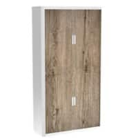 Armoire basse à rideaux Paperflow Bois clair Brun, blanc 1100 x 415 x 2040 mm