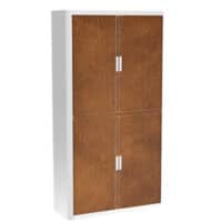 Armoire basse à rideaux Paperflow Cuir Brun, blanc 1100 x 415 x 2040 mm