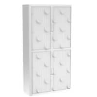 Armoire basse à rideau Paperflow Brique blanche Blanc 1100 x 415 x 2040 mm