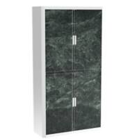 Armoire basse à rideaux Paperflow Marbre vert Vert, blanc 1100 x 415 x 2040 mm