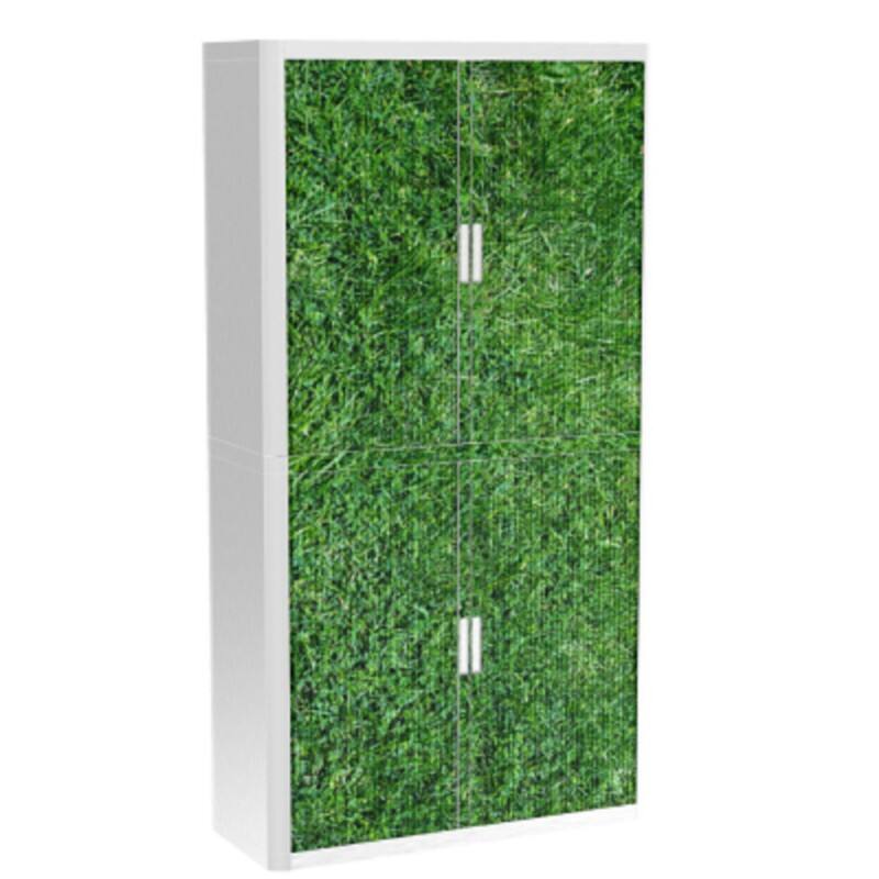 Armoire basse à rideaux Paperflow PP (Polypropylène) 4 Étagères Verrouillable 1100 x 415 x 2040 mm Assortiment