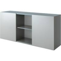 Hammerbacher Kast met schuifdeuren Spaanplaat 1.600 x 420 x 748 mm Grafiet, zilver