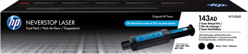 HP 143AD originele tonernavulset W1143AD zwart duopak 2 stuks