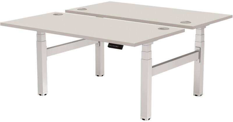 Fellowes Cambio Elektrisch Hoogteverstelbaar Zit-sta-bureau Rechthoekig Grijs T-Voet 1.699 (B) x 1.470 (D) x 1.305 (H) mm MDF (Medium-density fibreboard), PVC (Polyvinylchloride), Staal