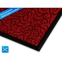 Tapis de porte FLOORDIREKT Brasil Polyamide, PVC Rouge foncé 400 x 600 mm