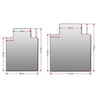 FLOORDIREKT PRO Stoelmat met rand voor harde vloeren Polycarbonaat 90 x 120 cm