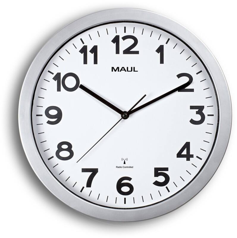 Horloge murale MAULstep Analogique Maul Argenté, blanc 35 x 35 x 35 x 5 cm