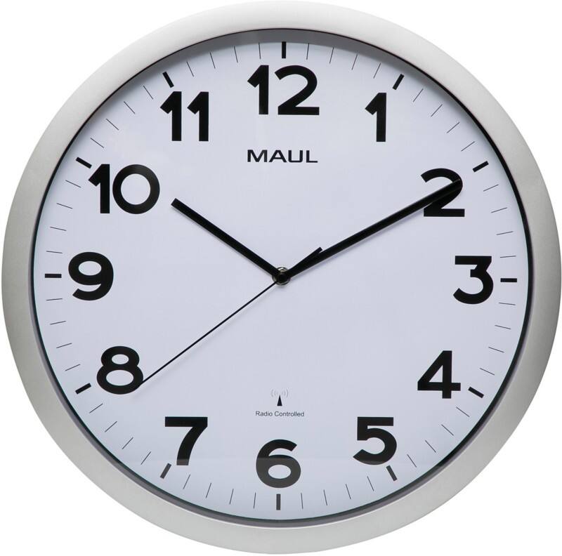 Horloge murale Maul MAULstep Analogique Argenté, blanc 40 x 40 x 40 x 4,7 cm