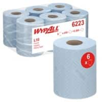 Essuie-tout Wypall 6223 1 épaisseur Bleu 6 x 430 feuilles