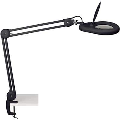 Lampe loupe avec pince Maul MAULviso Noir LED