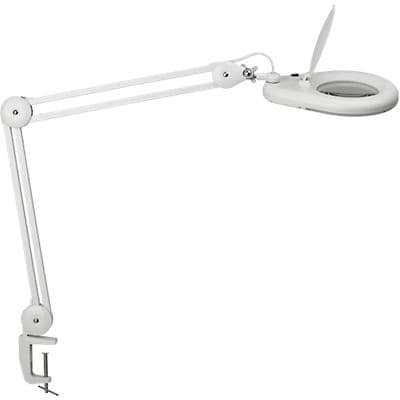 Lampe de bureau loupe MAULviso LED Avec pince de fixation Blanc