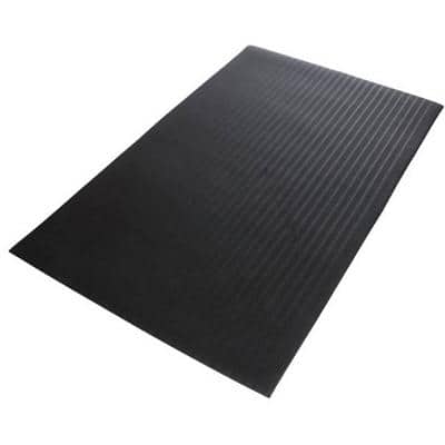 Tapis de sol anti fatique à nervures Noir 90 x 300 cm