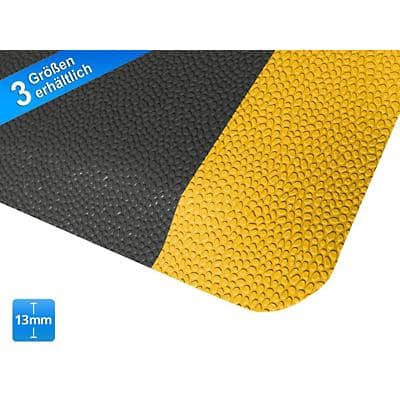 Tapis de sol anti fatique 2 couches Noir, jaune 90 x 305 cm