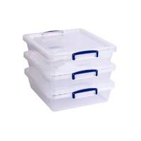 Really Useful Box Opbergbox met deksel 10,5 L Transparant Kunststof 38,3 x 46 x 11,3 cm 3 Stuks