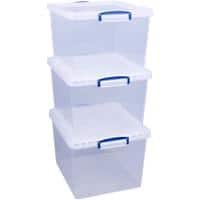 Really Useful Box Opbergbox 33,5 L Transparant Kunststof 38,3 x 46 x 28,5 cm 3 Stuks