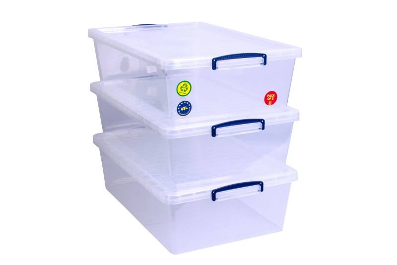 Really Useful Box Kunststof Archiefdoos 43 l Transparant 44 x 69,5 x 23 cm 3 Stuks