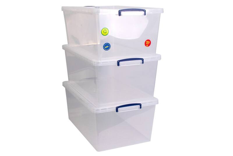 Really Useful Box Kunststof Archiefdoos 62 l Transparant 44 x 68,5 x 28,7 cm 3 Stuks