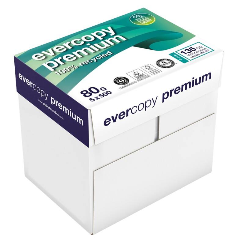 Clairefontaine Evercopy Premium A4 Kopieerpapier Recycled 80 g/m² Wit 5 Pakken à 500 Vellen