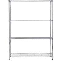 STORAGE SHELF ALBA 4 LEVELS 160X120 CM Chroom Metaal