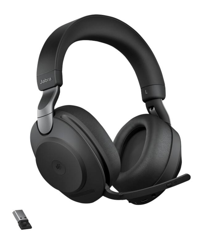 Jabra Evolve2 85 MS Draadloos Headset Over het hoofd Bluetooth, USB Met Bluetooth Active noise-cancelling Met microfoon Stereo Zwart