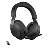 Jabra Evolve2 65 Draadloos Headset Bluetooth, 3,5 mm-stekker, USB Active Noisecancelling Met microfoon Stereo Zwart
