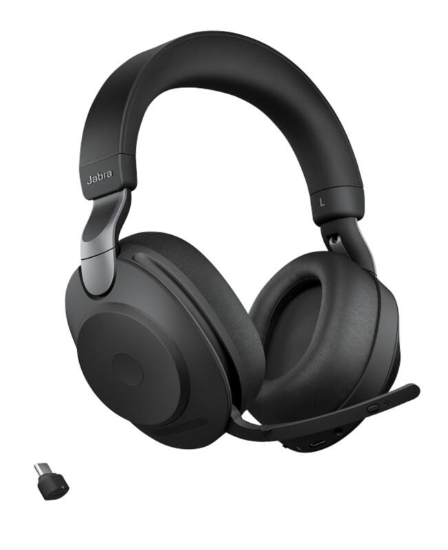 Jabra Evolve2 85 Draadloos Headset Bluetooth, 3,5 mm Jack, USB Active noise-cancelling Met microfoon Stereo Zwart