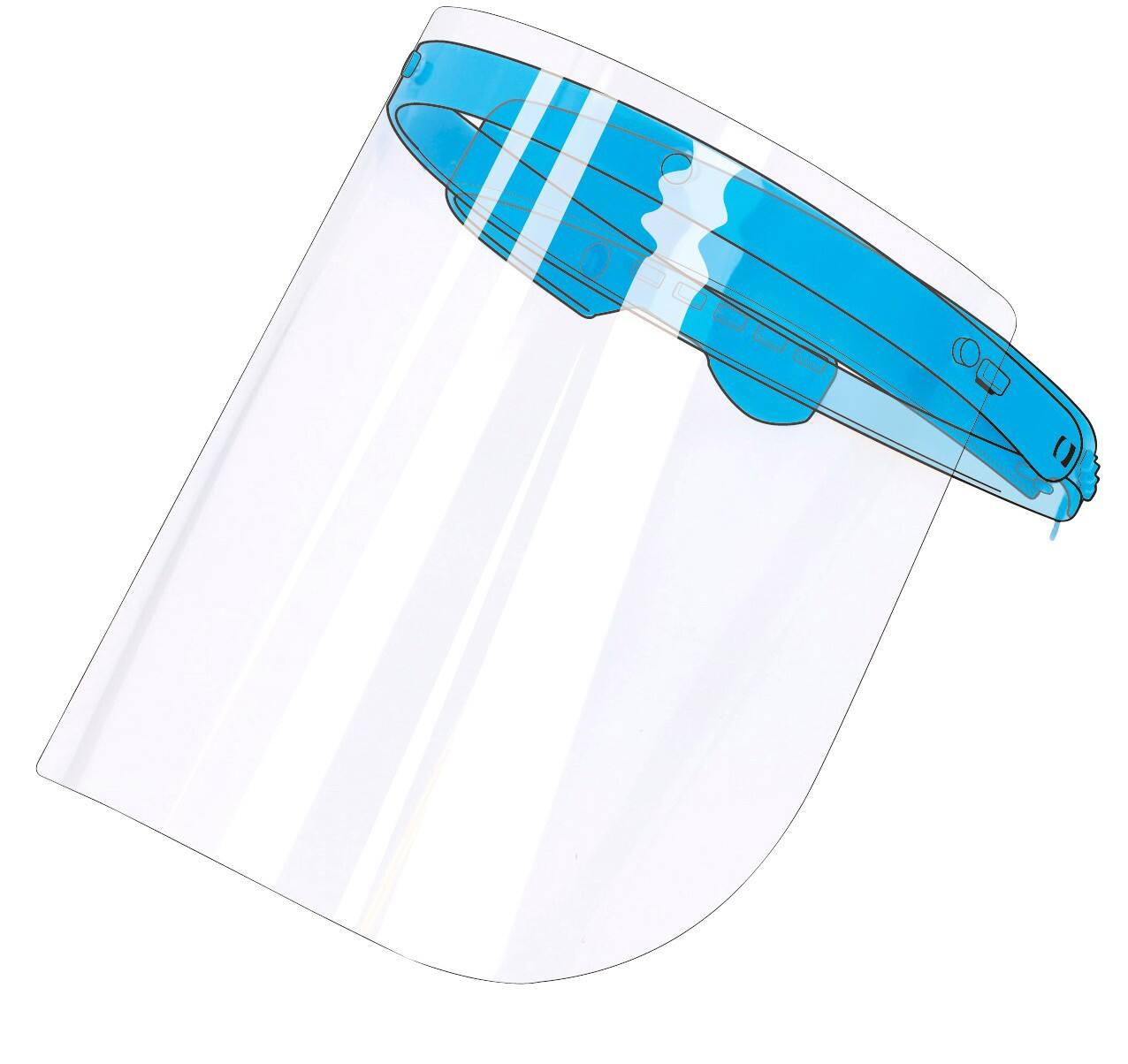 Gelaatsscherm met 3 extra schilden, Verstelbaar Siliconene Band Transparant