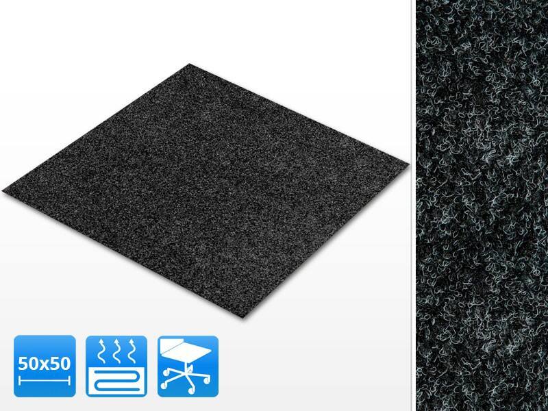 Casa Pura Jazz Tapijttegel Bitumen, Latex, PP (Polypropeen) Antraciet 50 x 50 cm