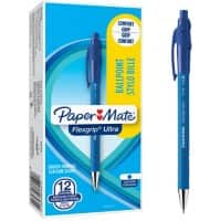 Stylo-bille Papermate FlexGrip Ultra Bleu Moyenne 1 mm 12 Unités