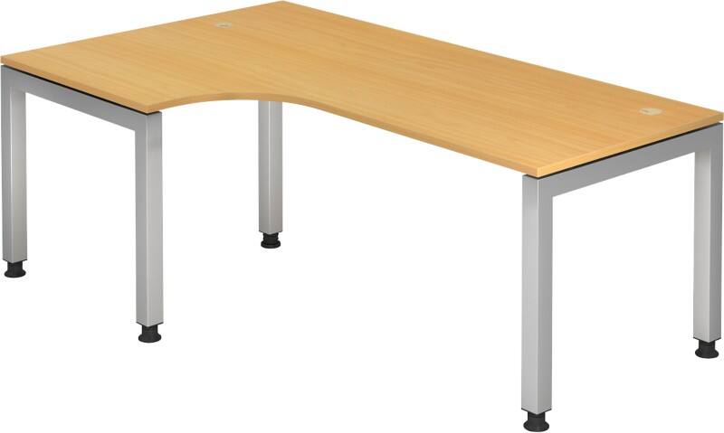 Bureau d'angle Hammerbacher J Series VJS Coin Hêtre 4 pieds métalliques 2000 (L) x 1200 (P) x 760 (H) mm Acier, Aggloméré