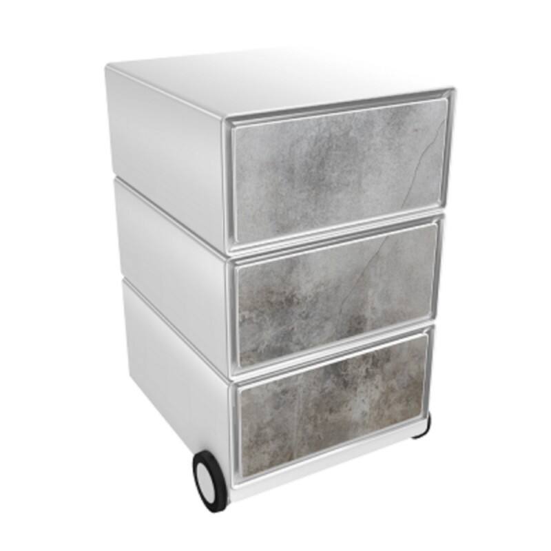 Socle mobile Paperflow 61725 3 Tiroirs 390 x 436 x 642 mm Blanc, gris