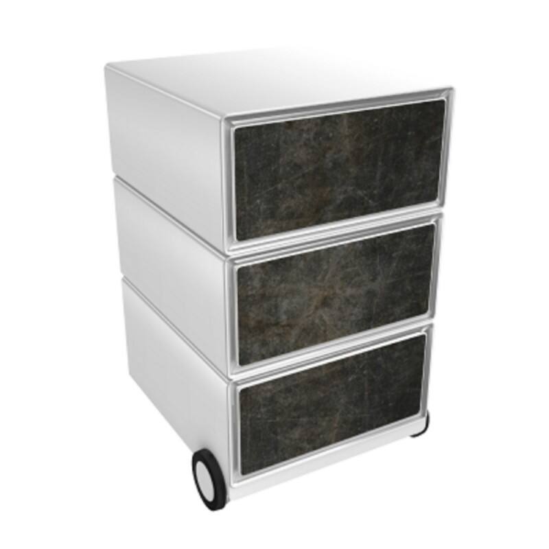 Socle mobile Paperflow 61900 3 Tiroirs 390 x 436 x 642 mm Blanc, noir