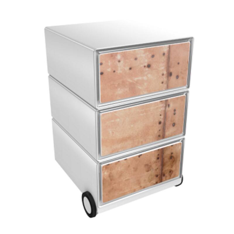 Socle mobile Paperflow 61780 3 Tiroirs 390 x 436 x 642 mm Blanc, brun