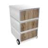 Paperflow easybox mobiele ladenblok met 3 lades 642x390x436mm timber