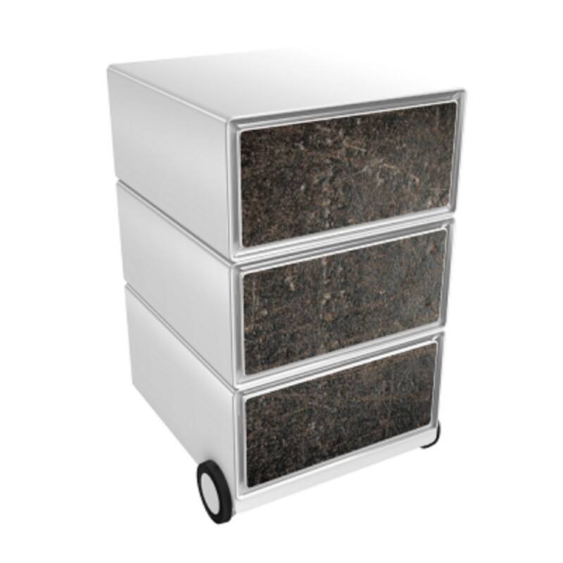 Socle mobile Paperflow 61856 3 Tiroirs 390 x 436 x 642 mm Blanc, noir