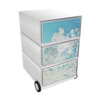 Socle mobile Paperflow Continent 3 390 x 436 x 642 mm Bleu, blanc