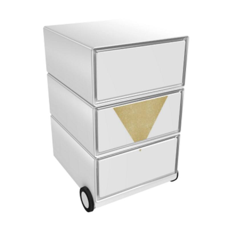 Socle mobile Paperflow 61369 3 Tiroirs 390 x 436 x 642 mm Blanc, doré