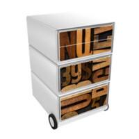 Armoire à tiroirs sur socle mobile Paperflow Chiffres et lettres avec 4 tiroirs 390 x 436 x 642 mm