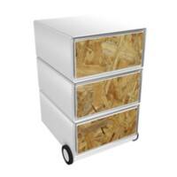 Paperflow easybox mobiele ladenblok met 3 lades 642x390x436mm wood shavings