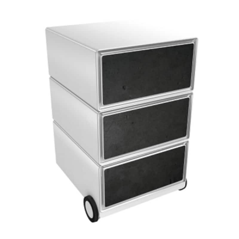 Socle mobile Paperflow 61867 3 Tiroirs 390 x 436 x 642 mm Blanc, noir