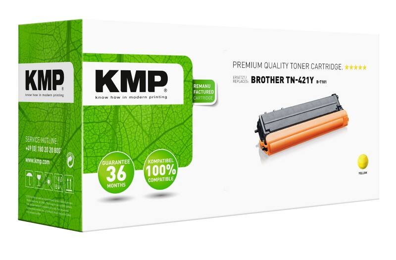 KMP Compatibel Brother TN-421Y Tonercartridge Geel