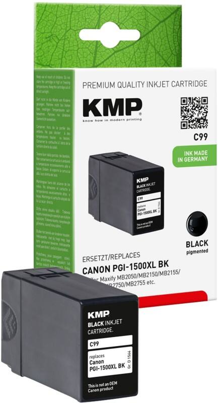 Cartouche jet d’encre KMP C99 compatible avec Canon PGI-1500XL Noir